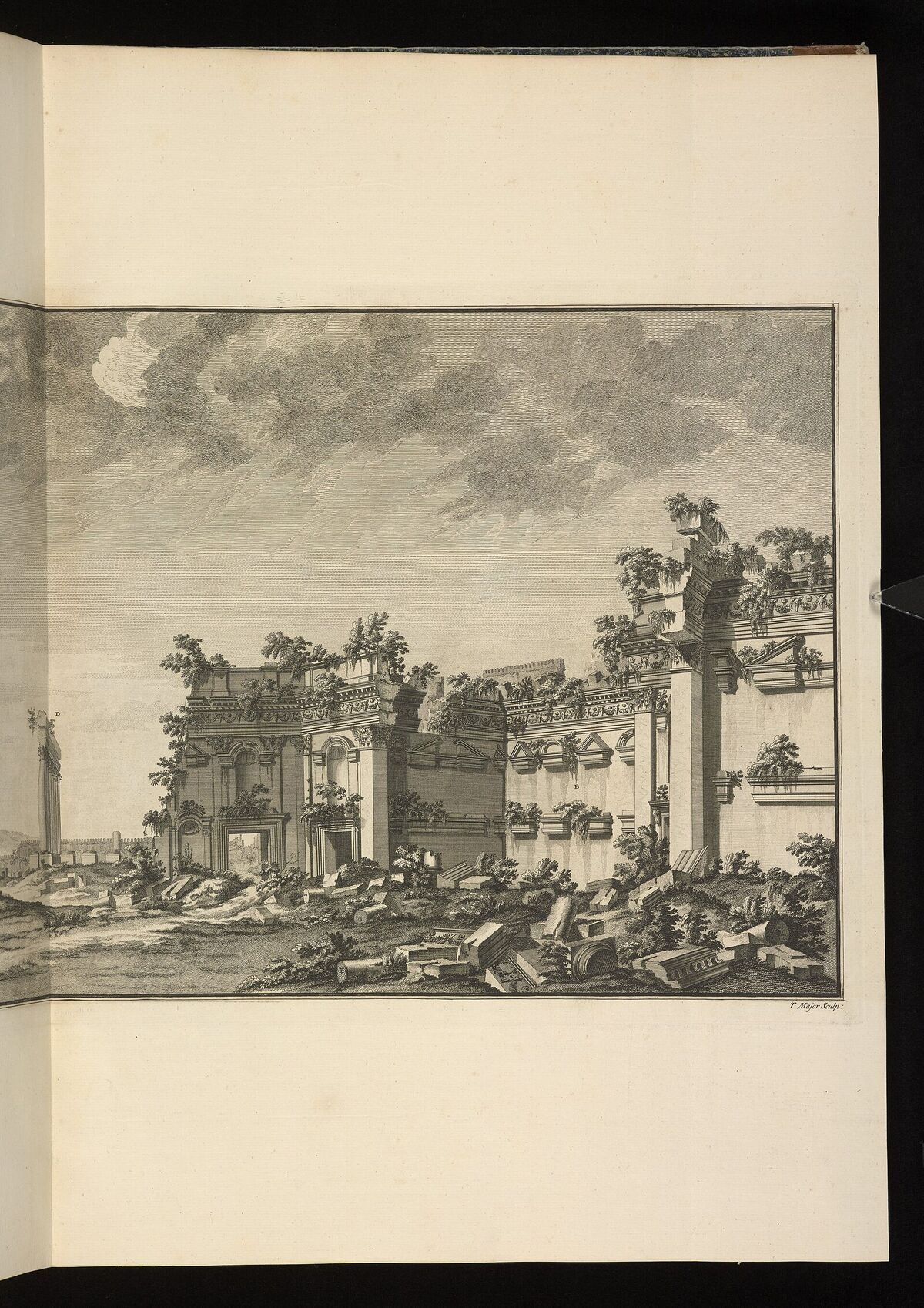 Baalbek harabeleri, 1757 gravürü