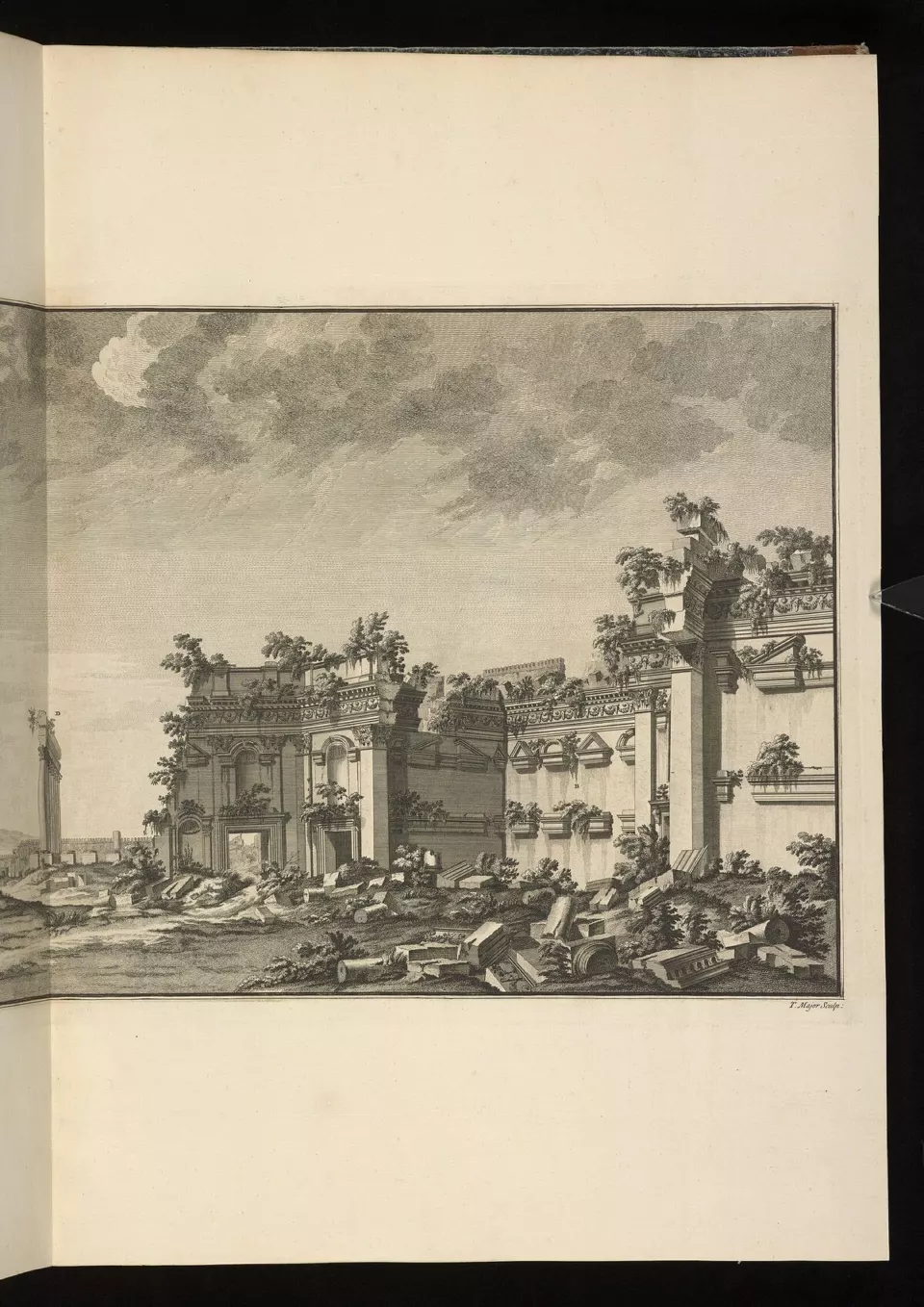 Baalbek harabeleri, 1757 gravürü
