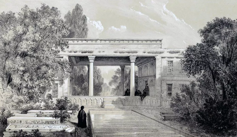 Hafız'ın türbesi, 1840 çizimi