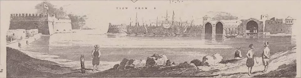 Denizden Kandiye limanı ve şehir
