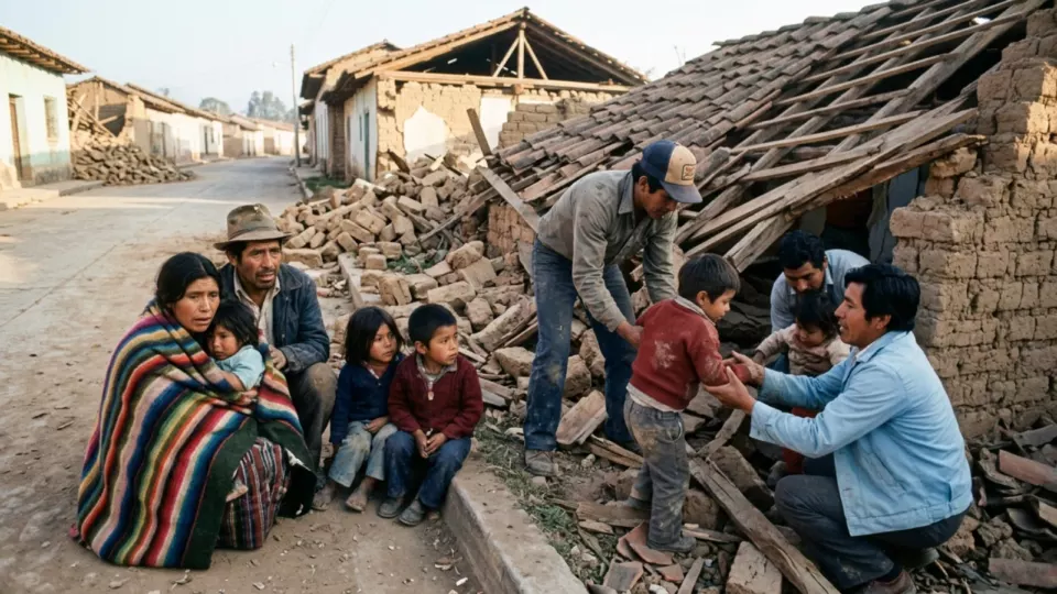 Geceyi sokakta geçiren aile ve enkazdan çocukları çıkaran komşular